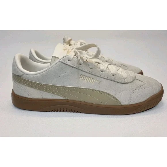 Womens Size 8.5 PUMA Club 5V5 Suede Gum Sneaker Frosted Ivory-Toasted Almond - Picture 2 of 10